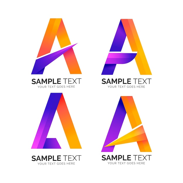 Alphabetical letter a logo collection