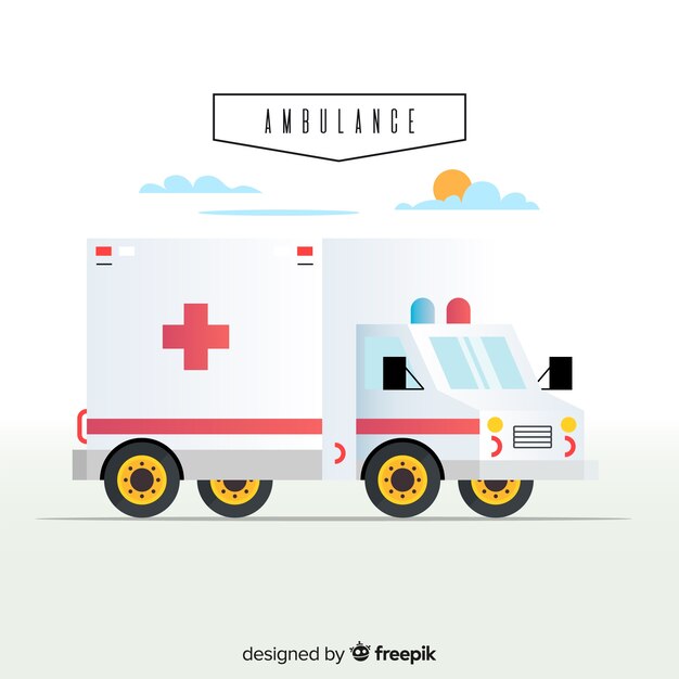 Ambulance in flat style