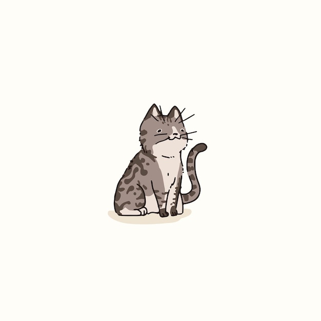 Free Vector american bobtail  cat doodle element vector