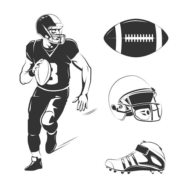 american football elements set