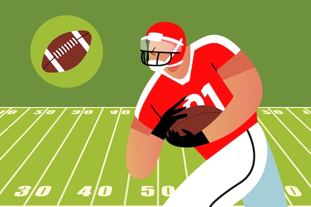 Free Vector american football player running with the ball