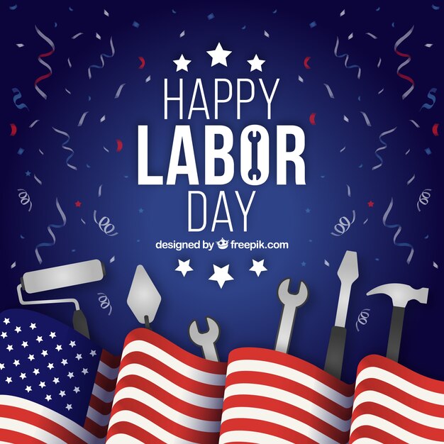 American labor day composition with flat design