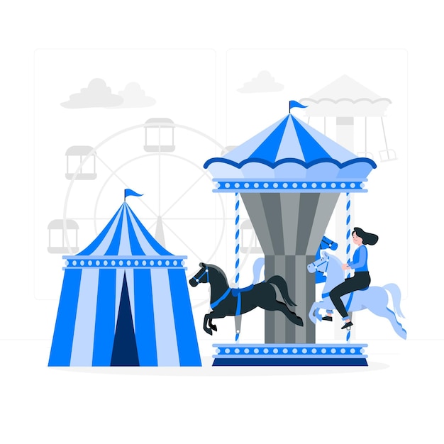 Free Vector amusement park concept illustration