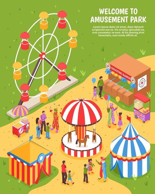 Amusement Park Isometric illustration 