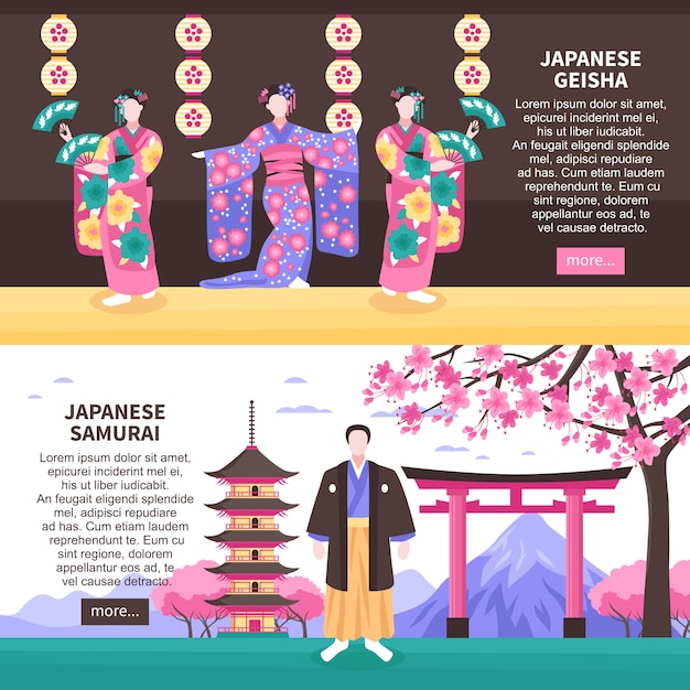 Free Vector ancient japan banners