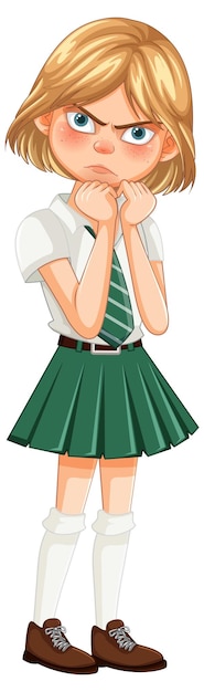 Angry Schoolgirl in Uniform