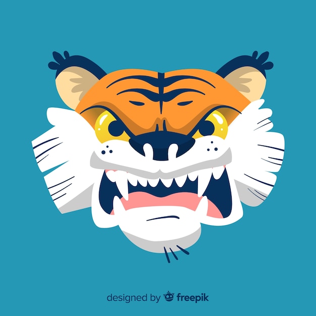 Free Vector angry tiger background