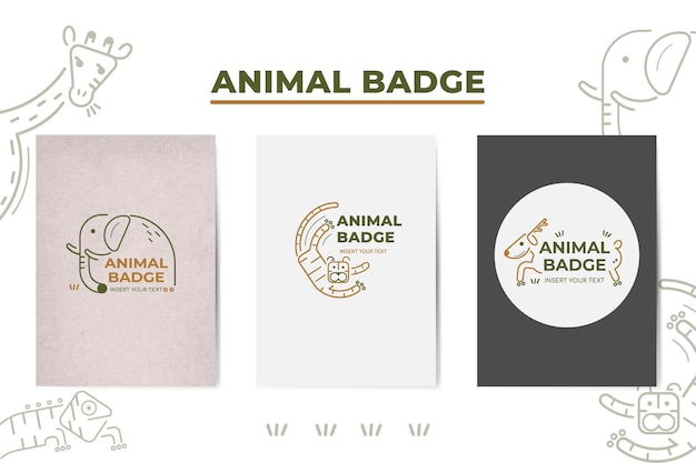 Free vector animal badge elements