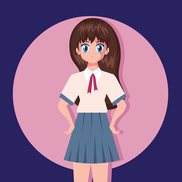 Free vector anime girl student