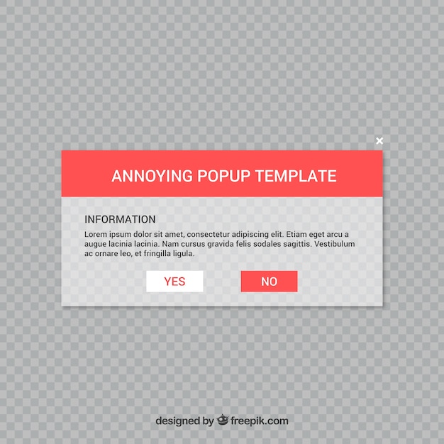 Free Vector annoying pop up with flat design