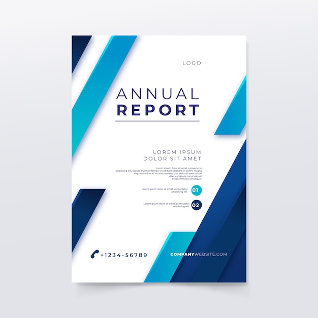 Free Vector annual report template with lines and colors