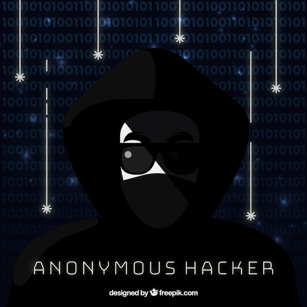 Free Vector anonymous hacker with flat design