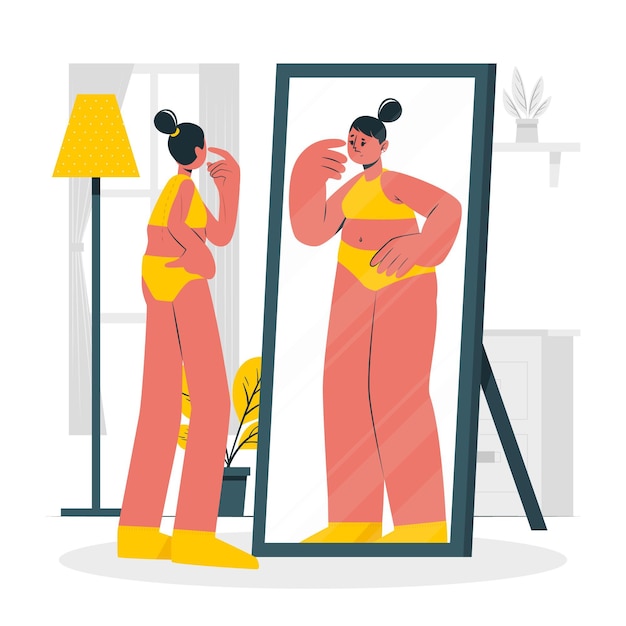 Free Vector anorexia concept illustration