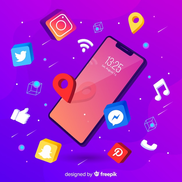 Free Vector antigravity mobile phone isometric design