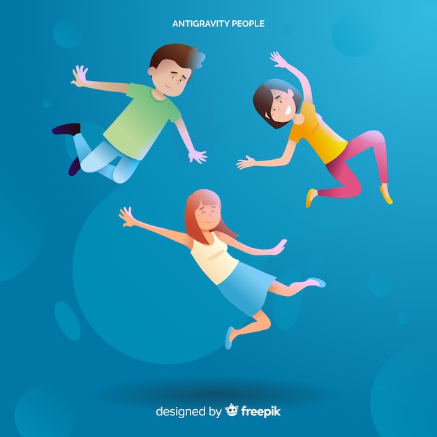 Free Vector antigravity people background