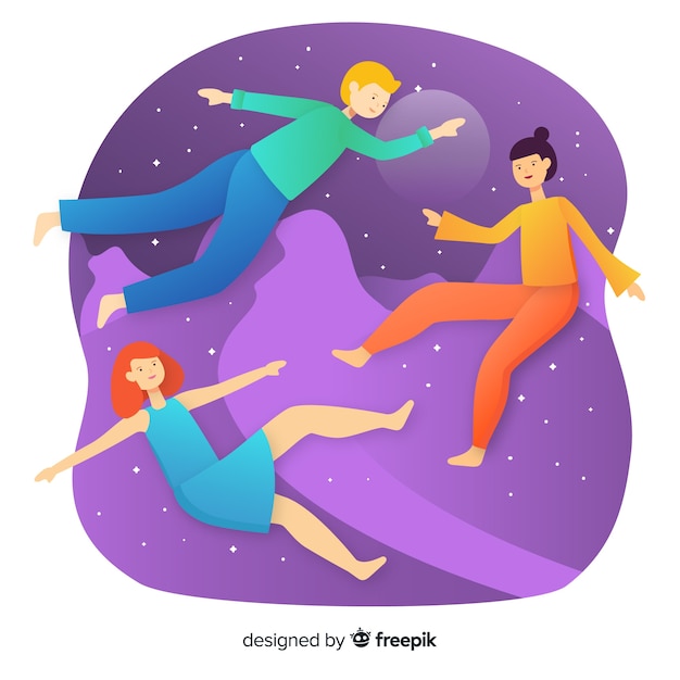 Free Vector antigravity people background