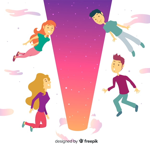 Free Vector antigravity people background