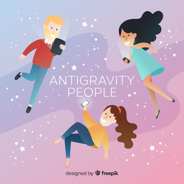 Free Vector antigravity people background