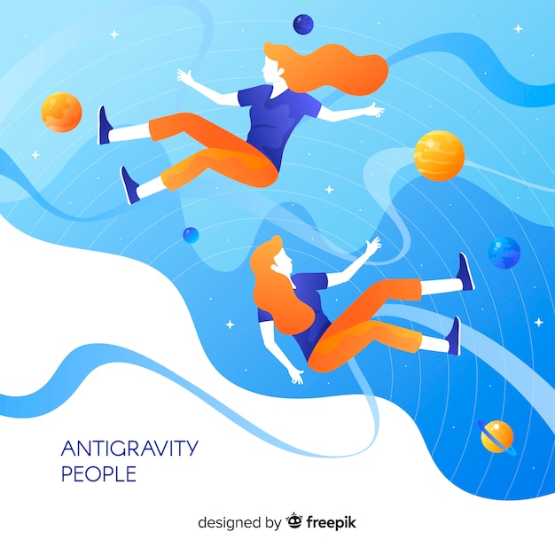 Free Vector antigravity people background