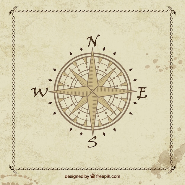 Free Vector antique compass travel