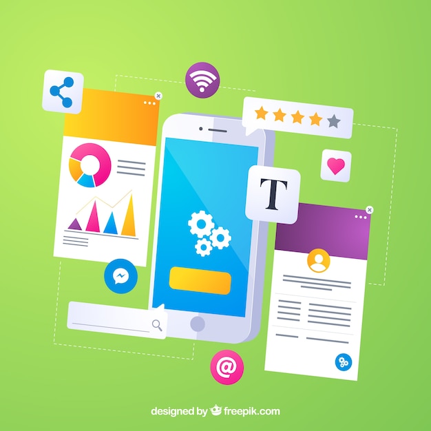 App development concept with flat design