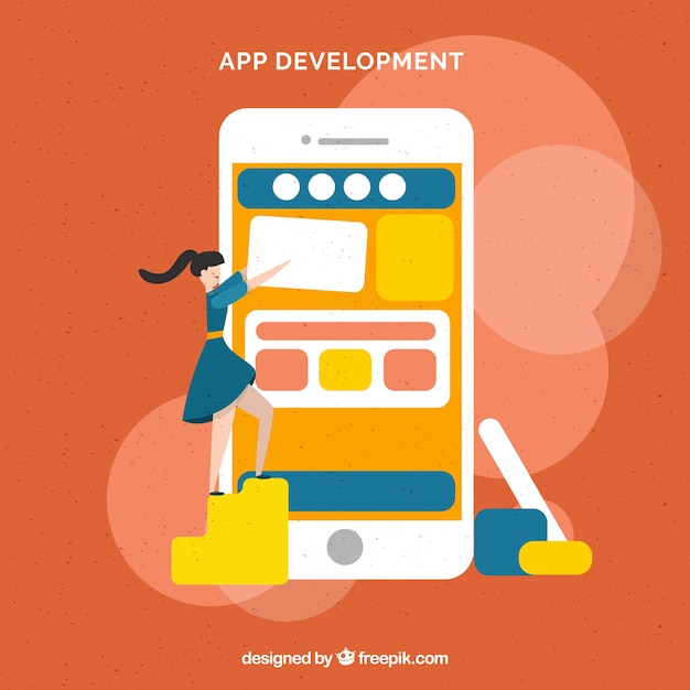 App development concept with flat design