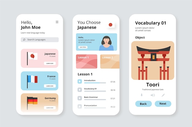 Free vector app to learn languages