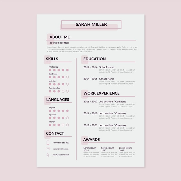 Application document template minimalist style