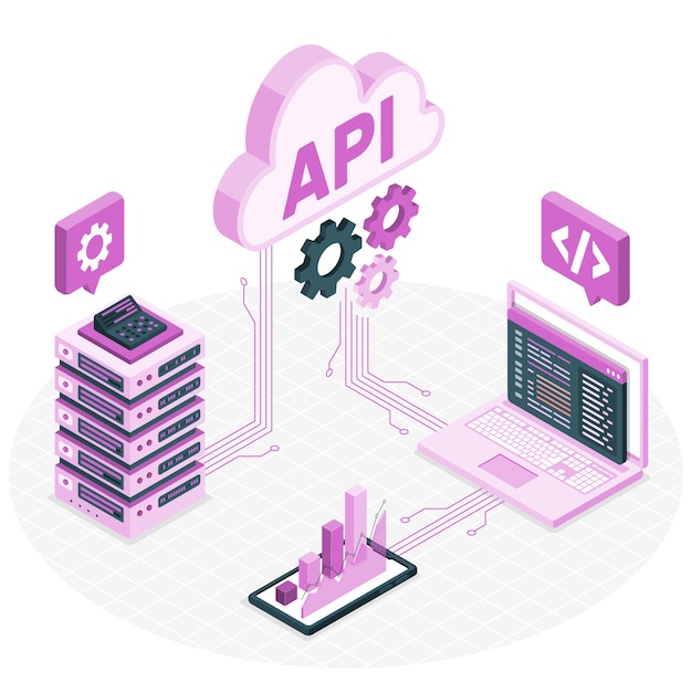 Free Vector application programming interface concept illustration