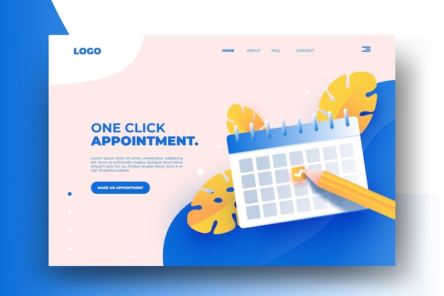 Free Vector appointment booking landing page design