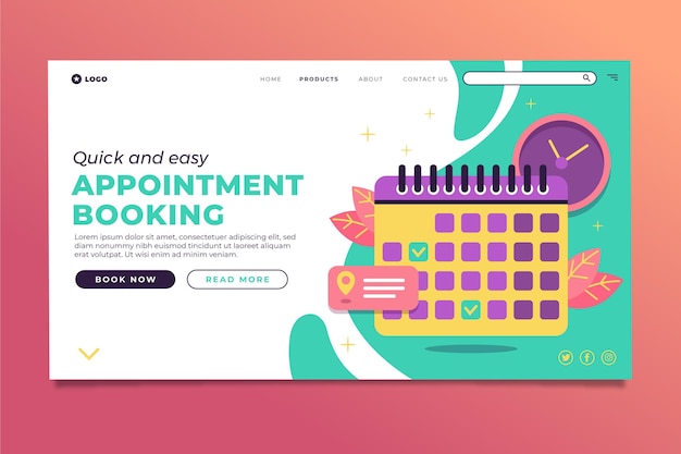 Free Vector appointment booking landing page