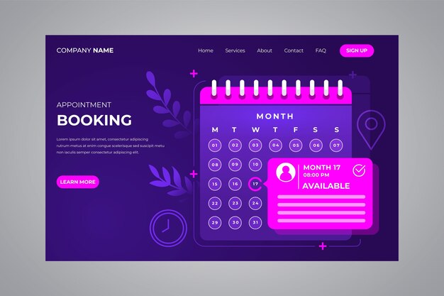 Appointment booking - landing page