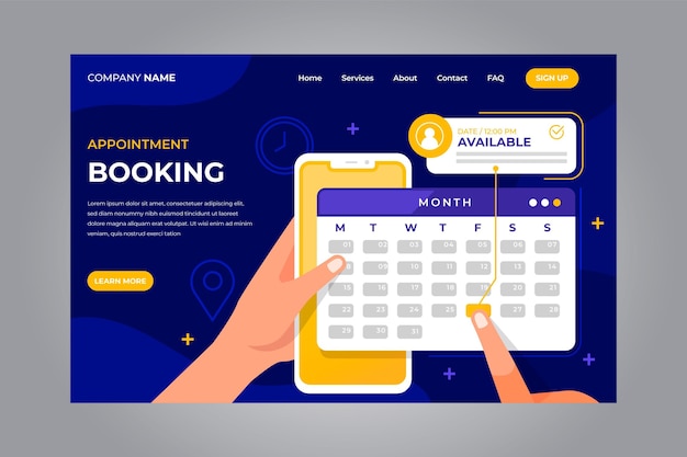 Free Vector appointment booking - landing page