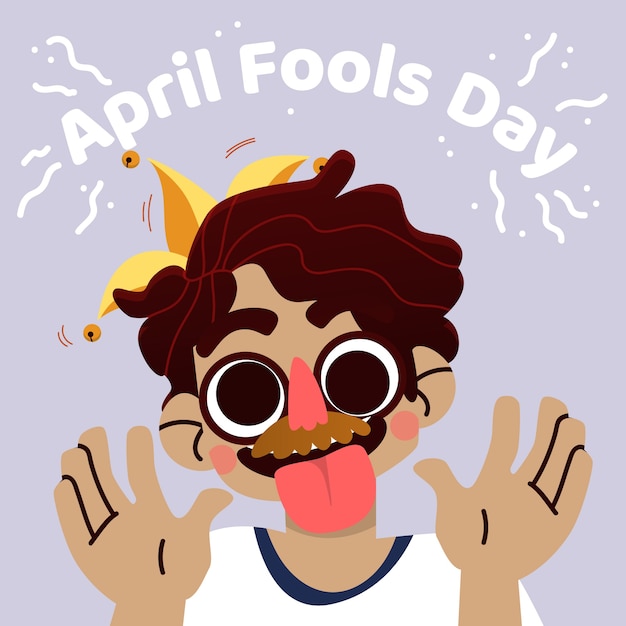 April fools day with person wearing mask