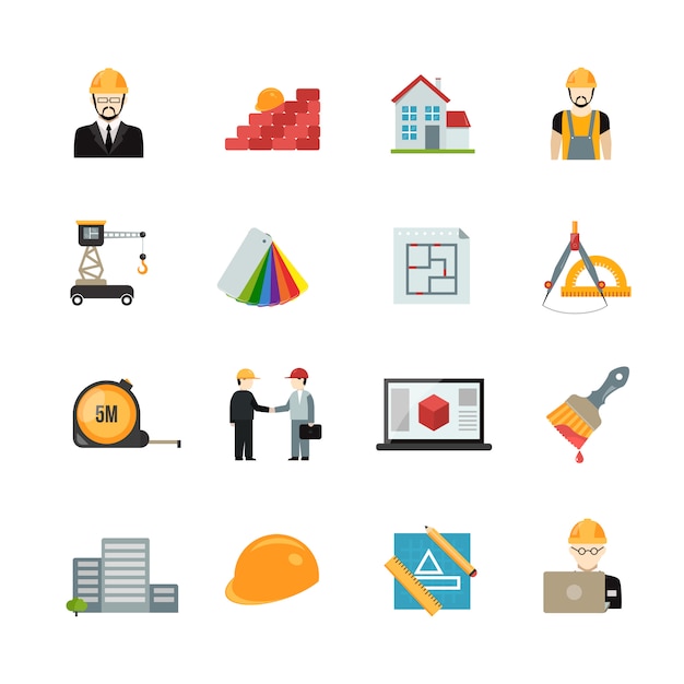 Architect icons set