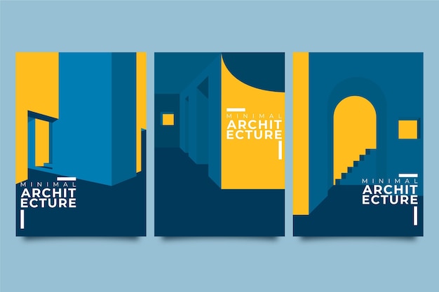 Free Vector architecture covers minimal template set