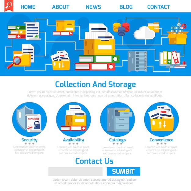 Free Vector archive page design 