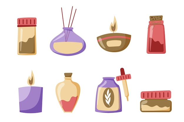 Free Vector aromatherapy element set