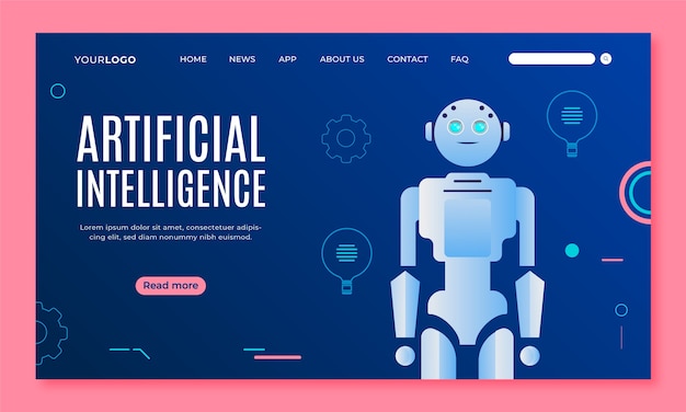 Free Vector artificial intelligence concept landing page