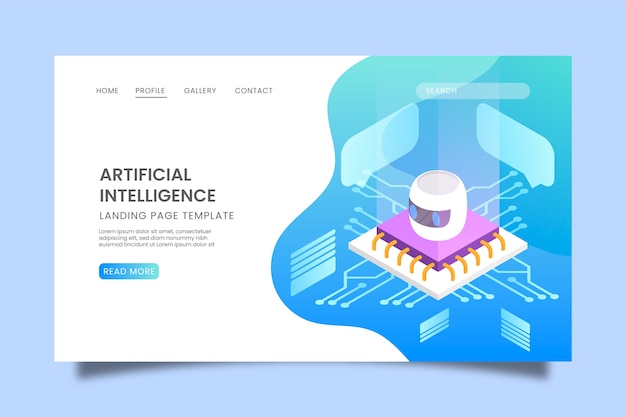 Free Vector artificial intelligence landing page template