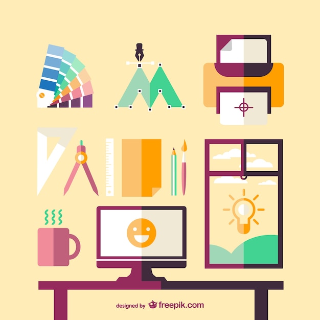 Free Vector artistic corner for a designer