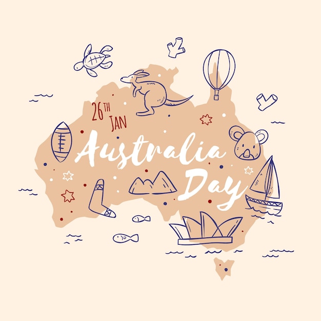 Free Vector artistic draw with australia concept