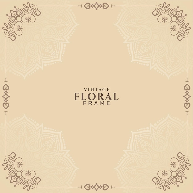 Free vector artistic elegant vintage floral frame background design