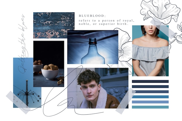 Artistic moodboard with pictures