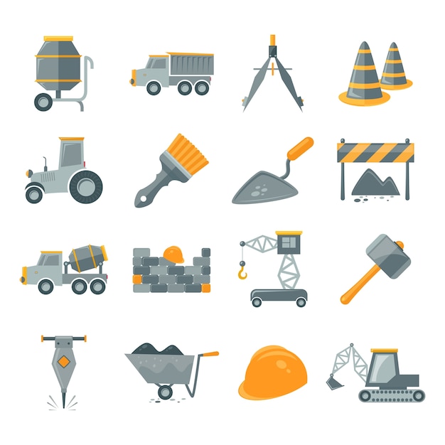 Free Vector assortment of construction items