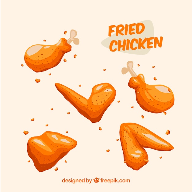 Free Vector assortment of fried chicken