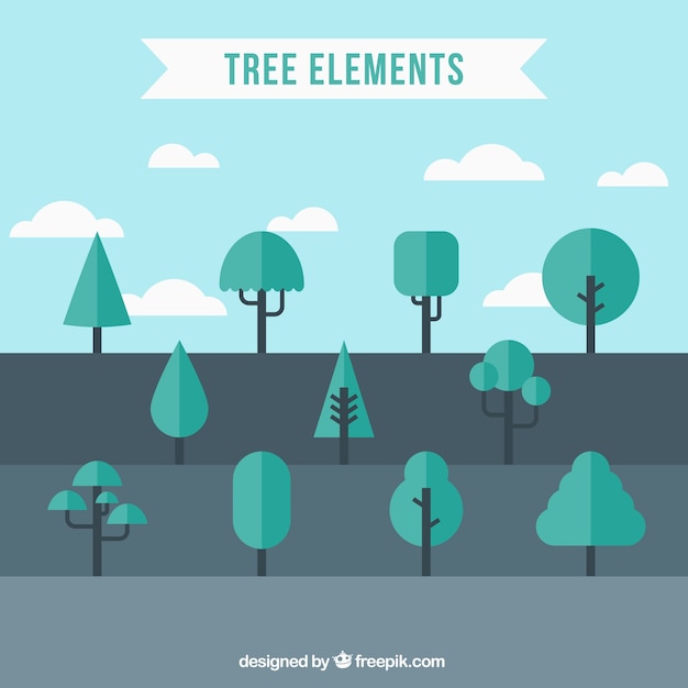 Free Vector assortment of trees in flat design