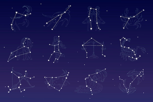 Free Vector astrological star signs set