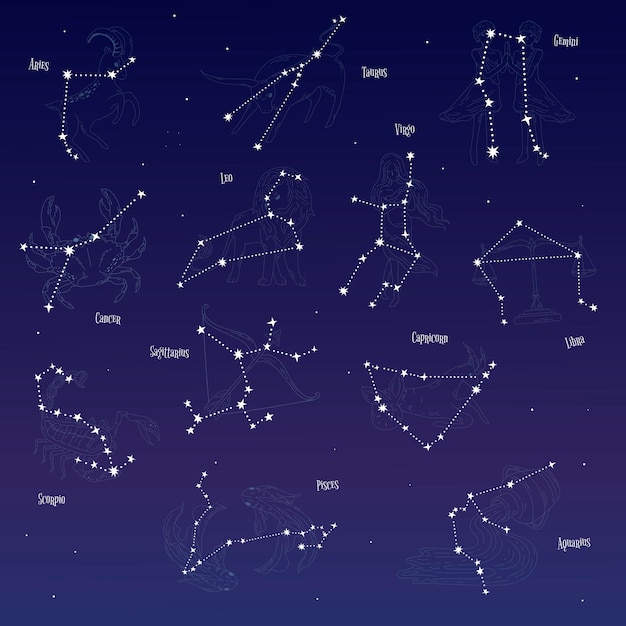 Free Vector astrological star signs set