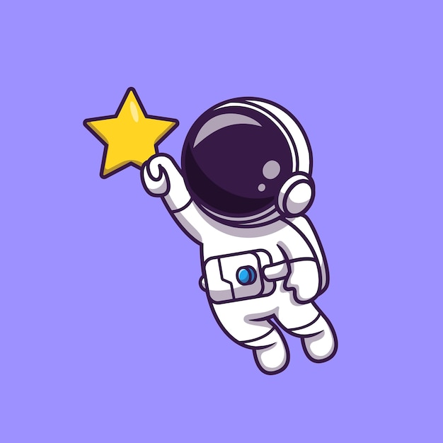 Astronaut Flying And Holding Star